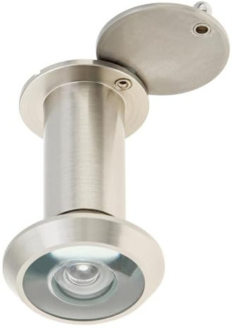 HOJLKLD Door Viewer, Solid Brass 200 Degree Peephole for 35-55mm(1-3/8 to 2-1/6) Doors, 16mm Pipe Diameter Door Peephole with Privacy Cover (Satin Nickel, 16mm)