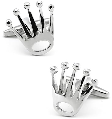 Manschettenknöpfe 4 Stück Verzinktes Silber Gold Roségold Pistole Schwarz Herren Handfläche Krone Form Manschettenknöpfe Weiß