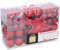 Giftsome Bolas de Navidad Rojas - 101 Bolas Navidad - Adornos Arbol Navidad Plastico - para Uso en Exteriores e Interiores - Adornos Navideños - Ø3/ 4/6 Centímetros