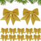 COLOFALLA 12pcs Large Gold Bows for Christmas Tree Decorations Glitter Decorative Bows for Gold Christmas Tree Decorations Ornaments (Gold)