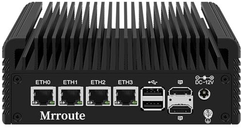 Mrroute Intel Alder Lake-N i3-N305 Mini PC Fanless con Win 11 DDR5 No RAM No SSD 4 Lans 3 Schermi Display 2X HDMI&DP & Type-C Pocket Mini Desktop Computer
