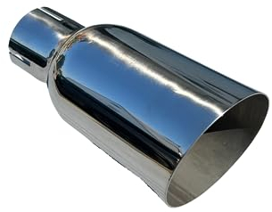 CARTUNER Auspuffblende Endrohr 90mm rund Edelstahl poliert rund abgeschrägt (Passend für Anschluß 60mm)
