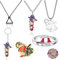 XHBTS Chainsaw Men Necklace Keychain Pin Power Rings and 50pcs Stickers Anime Devil Jewelry Chainsaw Necklaces Cosplay Finger Ring, ['Alloy', 'Plastic'], Pearl