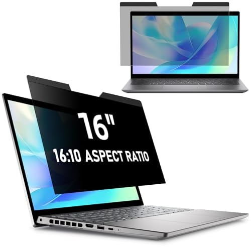 PYS Magnetisch Blickschutzfolie Laptop 16 Zoll Anti Spy Blaulicht Blendfrei Sichtschutz Folie 16:10 Abnehmbarer Sichtschutzfilter Kompatibel mit Lenovo SGIN HP Dell Acer Samsung Asus Toshiba