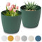 PECZEKO Macetero mate, macetero de plástico, maceta decorativa para plantas grandes, 2 maceteros de flores, macetero para hierbas, (2 unidades), verde, diámetro de 30 cm