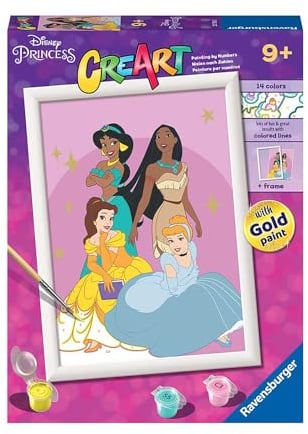 Ravensburger CreArt Disney Princess Kit de peinture par numéros pour enfants et adultes à partir de 9 ans – Kit de bricolage pour enfants