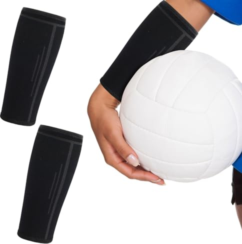 1 Par Mangas de Brazo, Mangas de Brazo de Protección de Voley, Manga Compresion Brazo, Manga de Compresión Antebrazo, Protector de Antebrazo Volley para Correr Ciclismo Al Aire Libre Negro, S