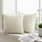 mosayt Kissenbezug 60x60 beige Weiß 2er Set Cordsamt gestreiftes Muster Kissenbezüge Kissenhülle Dekokissen Sofakissen Couchkissen Winter Deko Kissenhüllen für Wohnzimmer Sofa Groß