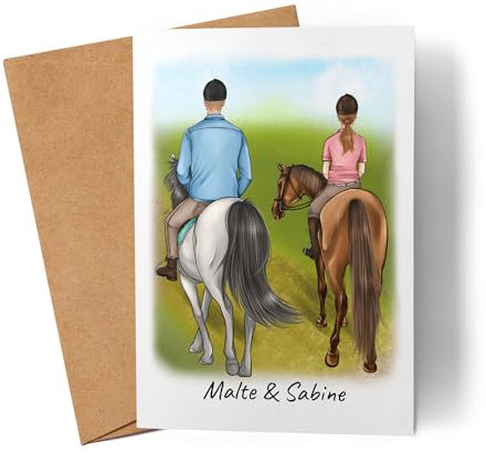 Kiddle-Design Reiterin & Reiter Karte Personalisiert Pärchen Pony Pferd Pferdeliebhaber Geschenke Pferdebesitzer Reitlehrer Reitlehrerin Geschenk Pferdezubehör