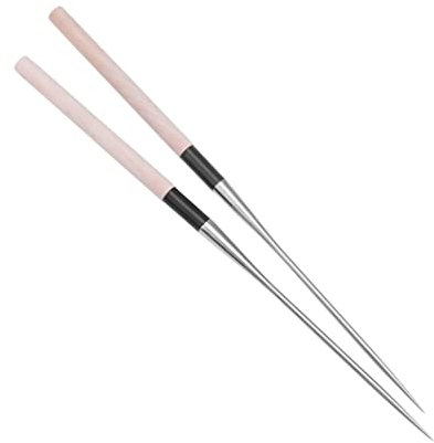 Sushi Chopsticks Plating Chopsticks 18cm Long Stainless Steel Japanese Chopsticks with Wood Handle Chef's Plating Tools Home Household Product