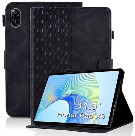 Vkooer Custodia per Honor Pad X9 11.5 2023/X8 Pro 11.5 2023 Premium PU Leather Folio Cover con supporto multi-angolo di visualizzazione e slot per schede Smart Shell per Honor Pad X9 Tablet, nero