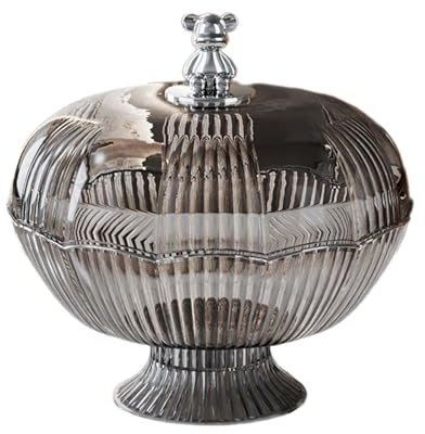 LOVIVER Fruit Bowl with Bear Lid And Removable Base for Office Use, Grey