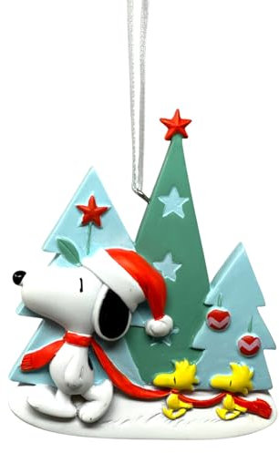 Hallmark Peanuts Weihnachtsschmuck Snoopy & Woodstocks vor Bäumen