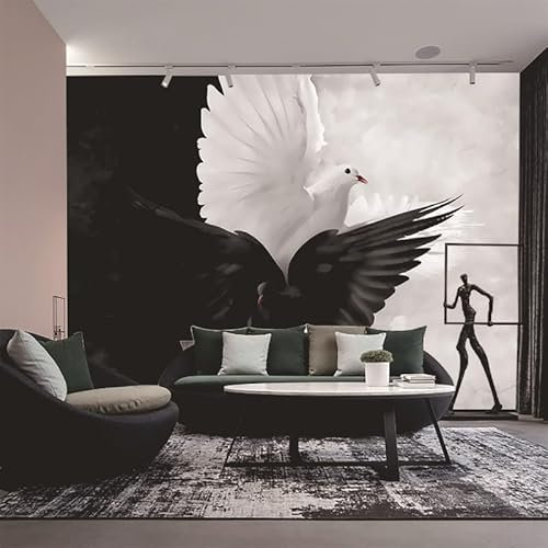 Papier Peint Panoramique Animaux Noir Beige Papier Peint Chambre Adulte Papier Peint Panoramique Enfant Papier Peint Salon Décoratif Papier Peint Intissé 336x238cm