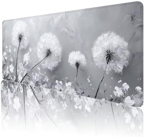 White Mouse Mat Gaming Mouse Pad xxl 700x300x3mm With Anti-Slip Base and Waterproof Surface Desk Mat Grey Mousepad, Soft Smooth Surface Mouse Matt Large Mouse Mats for Desk PC, Laptop, Decor Gift,Z-60