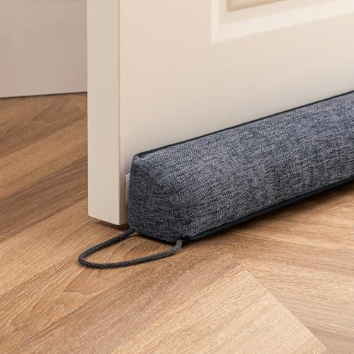 HBselect Zugluftstopper für Türen 81cm, Rechteckiger Winkel Türdichtung Unten, Zugluftstopper Windstopper Schutz vor Luftzug und Lärm Geeignet für Türen und Fenster Dunkelgrau