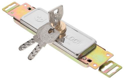 KOMBIUDA Vielseitiger Riegelschloss für Mittlere Rolltore aus Eisen in Silber Robustes Design mit Benutzerfreundlichem Schlossmechanismus für Garage und Lager