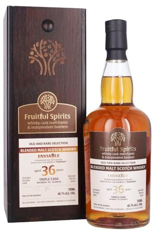 EnviaBle 1989 36 Year Old Blended Malt Scotch Whisky | Fruitful Spirits Old & Rare | Triple Cask | 70cl | 48.7% ABV