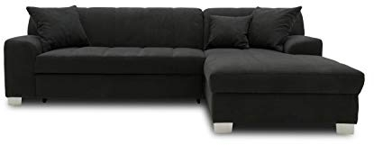 DOMO. collection Ecksofa Capri, Sofa in L-Form, Couch, Polsterecke, Eckcouch, Sofa-Garnitur 239 x 152 x 75 cm (BxTxH), schwarz