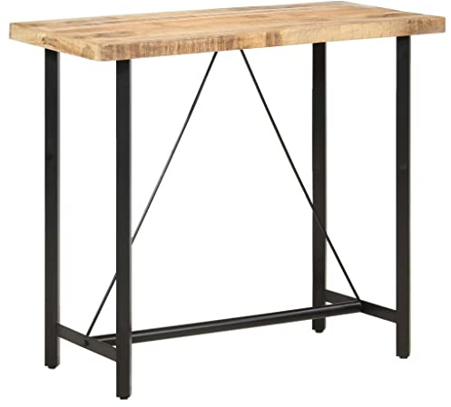 vidaXL Raues Mangoholz Bartisch Bartresen Stehtisch Tresentisch Küchentisch Küchentresen Tisch Partytisch Esstisch Bistrotisch 120x58x107cm