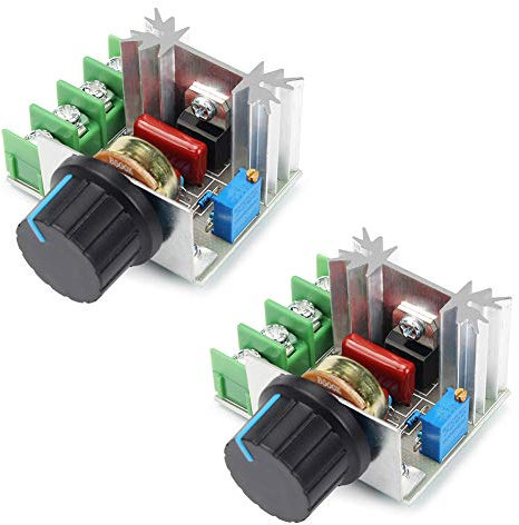 AITRIP 2pcs 25A PWM AC Motor Speed Control Controller 2000W Adjustable Voltage Regulator 50-220V (2PCS)