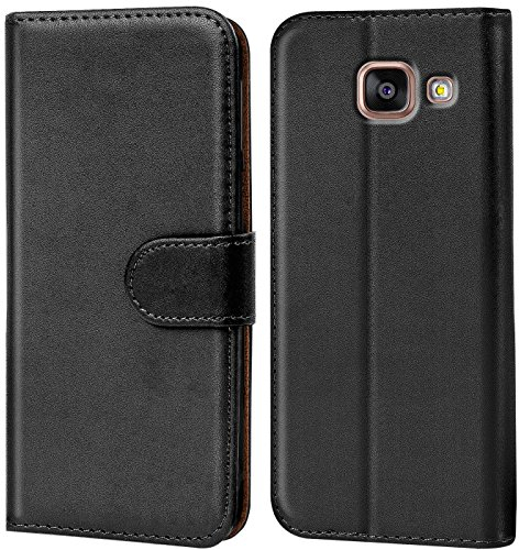 Verco Handyhülle für Samsung A5 (2016) Hülle, Schutzhülle für Samsung Galaxy A5 2016 [A510] Tasche PU Leder Flip Case Brieftasche - Schwarz