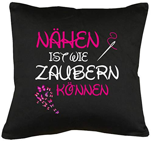 TShirt-People Nähen ist wie Zaubern können Schmetterlinge Kissen mit Füllung 40x40cm