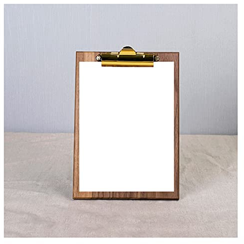 Liudan Planchettes à Pince Noir Walnut Presse-papiers Multi-Taille Dossier d'organisateur Dossier Multifonction pour Notes, informations et menus Porte Document (Size : Medium)