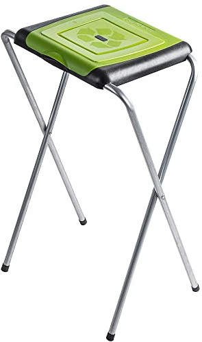 KADAX Ständer für Mülltrennung, stabiler Müllsackhalter mit Kunststoffdeckel, Müllsackständer, Abfallbehälter, Müllbeutelhalter, Müllständer (Einzeln, Grün)