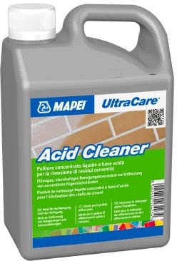 MAPEI Ultracare ACID CLEANER, Limpiador líquido multiusos contentrado a base ácida para gres de porcelana, azulejos de cerámica y piedra, bidón 1 l.