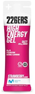 226ERS High Energy Gels, Veganes Energie Gel mit Cyclodextrin als Kohlenhydrat und 250 mg Natrium, Power Gel, Salty Erdbeere - 1 Gel x 76g