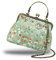 Abuyall Floral Top-Handle Handtasche Kiss Lock Abendtasche für Frauen Vintage Handtasche, Erbsengrün