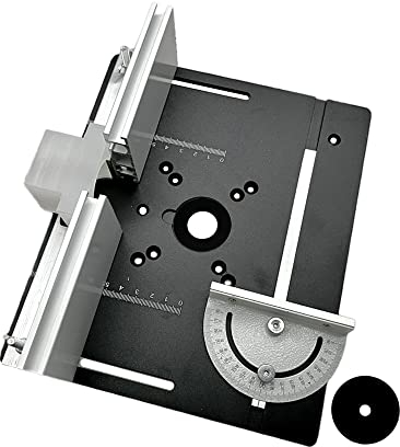 SHUIYUE Set mit 3 Frästisch-Einlegeplatten, Aluminiumlegierung, Holzfräsen, Flip-Board, Trimmmaschine, Gravur, Hilfswerkzeug, Holzbearbeitungsbänke, Schwarz