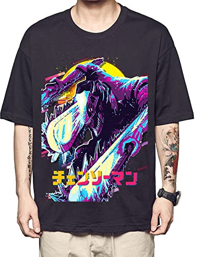 xhomeshop Chainsaw Man T-Shirt Sports Tee Summer Shirt Casual Tops Loose T-Shirt Pochita Cosplay Short-Sleeved Shirt Unisex