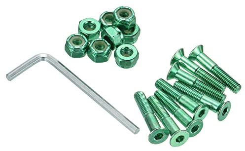 PATIKIL Skateboard Hardware Kit 1 Montage Schrauben Sechskant Kopf Bolzen Muttern Set mit Schraubenschlüssel für Langboard Cruiser Grün
