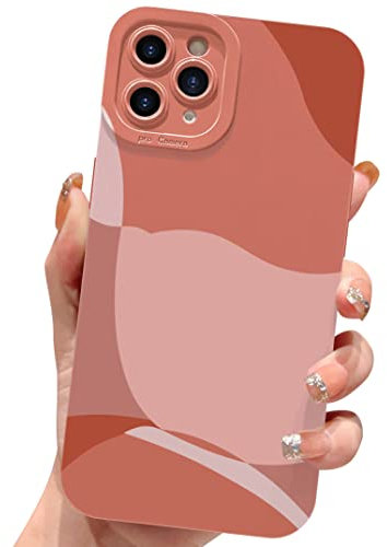 ECZOIL Compatible with iPhone 11 Pro Max Case 6.5 Inch,cute painted art lens protective slim soft phone case for iPhone 11 Pro Max for women girl-Brown