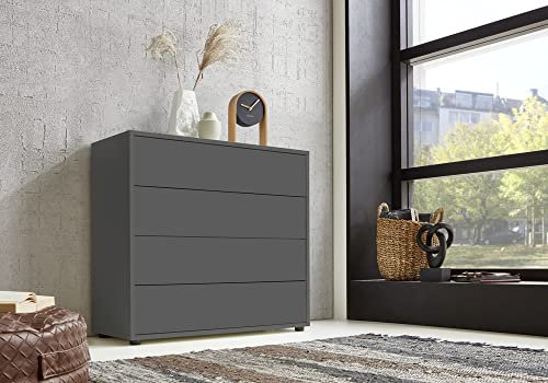 moebel-dich-auf Schubkastenkommode Ben 3 Sideboard Kommode (anthrazit)