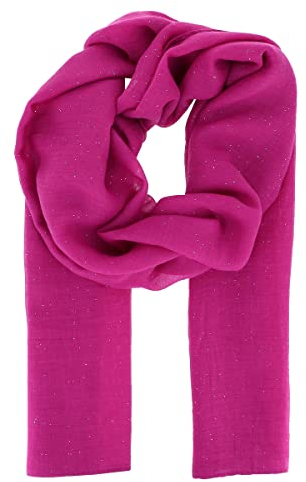 moonbow Fuchsia lila Damen Schal Tuch Pailletten 20% Baumwolle 80% Viskose - Langer und Rechteckiger Maxi Schal 180cm x 70cm - Glitzernder Original Tücher Modern und Modisch - Hochzeit Stola