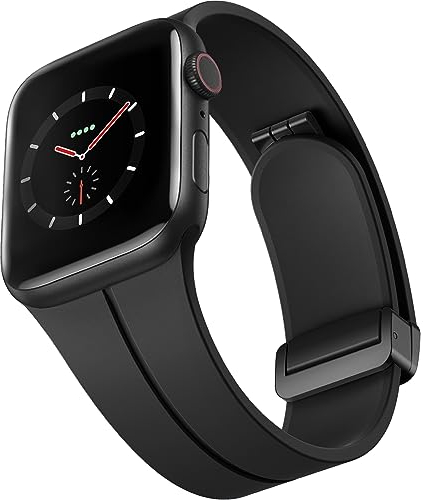 CeMiKa Cinturino Magnetico Silicone Compatibili con Cinturini Apple Watch 44mm 46 mm 45mm 49mm 42mm, Magnetica Forte Cinturino di Ricambio per iWatch Serie 10 9 8 7 6 5 4 3 SE Ultra 2 1, Uomini Donne