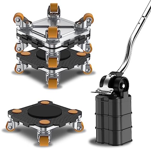 Set ONEON Mover de Muebles Pro - Carretilla y Elevador Mejorados con Ruedas de TPE Personalizadas para Levantar y Mover Muebles Fácilmente (Negro Set: 4 carretillas + 1 Elevador)