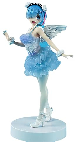 Luxetoys REM und RAM Anime Figuren Charakterfigur mit Engel und Teufel 16 cm Modell Statue zur Sammlung (Engel REM)