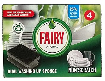 Fairy Spugna abrasiva, verde, confezione da 4