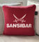 Sansibar Jacquard Kissenhülle Doubleface, wärmend und flauschig-weich, Dekokissen aus Baumwollgemisch, 50x50 cm (rot)