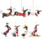 Dackel Weihnachtsschmuck, 7Pcs Weihnachtsbaumschmuck, niedlich Acryl flach Hund Weihnachtsbaum hängende Anhänger Dekorationen für Haus, Auto Interieur