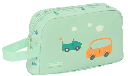 Safta PREESCOLAR COCHES - Porta Desayunos Termo, Tejido Reciclable, Portatodo, Calidad y Máxima Resistencia, Porta Comida, Recreo, 21.5x6.5x12 cm, Color Verde Agua