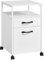 VASAGLE Rollcontainer, Aktenschrank mit 2 Schubladen, mobiler Büroschrank mit Rädern, offenes Fach, Hängeregistratur, Stahlgestell, modern, wolkenweiß OFC071W14
