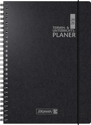BRUNNEN Termin- & Unterrichtsplaner (2024/2025), 2 Seiten = 1 Woche, A4, 224 Seiten, Baladek-Einband, schwarz