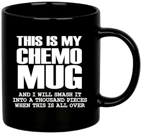 Panvola Keramiktasse mit Aufschrift This Is My Chemo Geschenk für Krebsüberlebende,Bewusstsein zur Genesung Chemo-Patienten Brust Gebärmutterhalskrebs Motivierendes Geschenk von (Black, 11 Ounces)