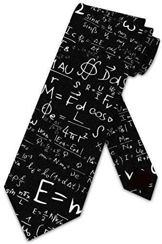 Xoovtka Science Ties Herren Krawatte, E=mc2, Physik, Schwarz, Siehe Abbildung, Einheitsgröße