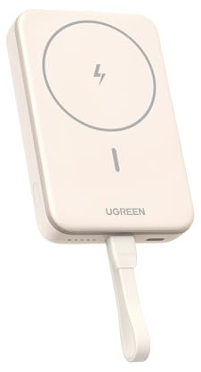Magnetic Wireless UGREEN PowerBank – Beige, 10000 mAh